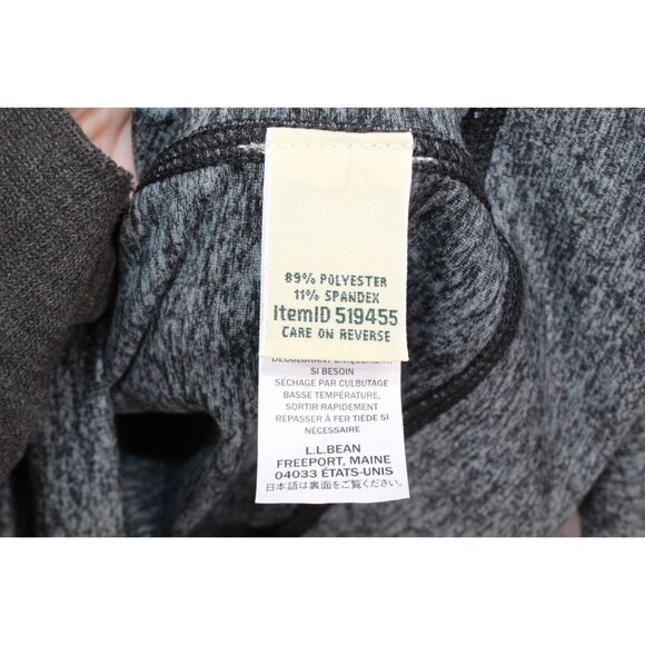 LL Bean VentureSoft Pullover Sweatshirt Quarter Zip Black Marl Size S - Picture 8 of 11